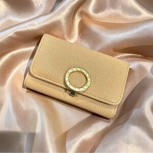 Vintage BVLGARI Leather Key holder - pink interior - pre loved